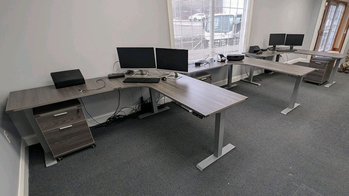 New Sit Stand L-Shape Desk Commercial Furniture Resource