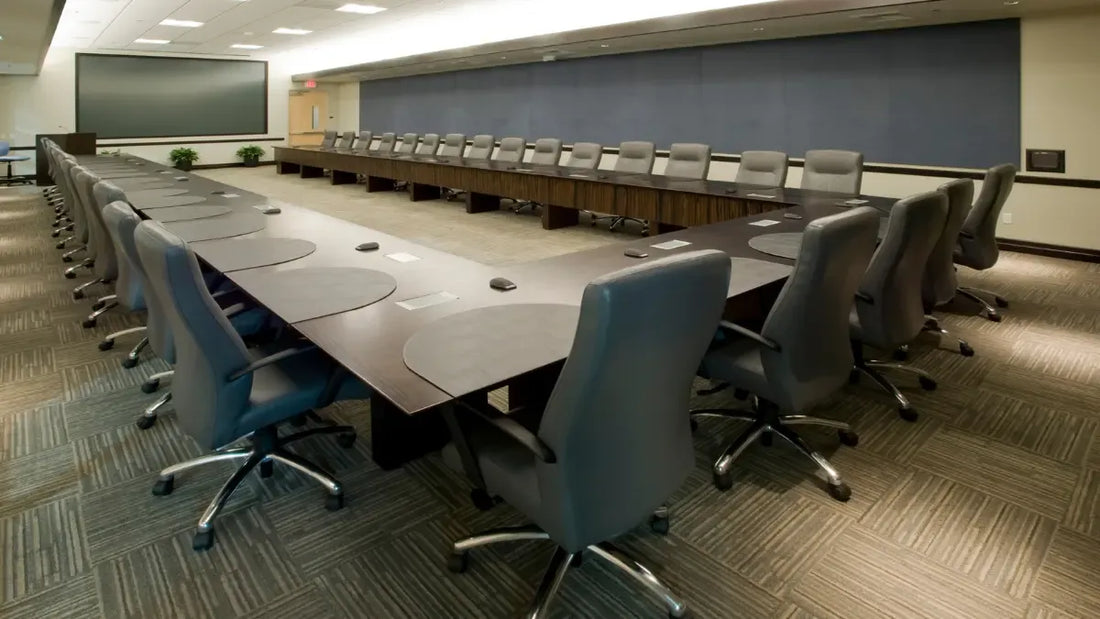 Modern conference room furniture in a professional New Jersey office