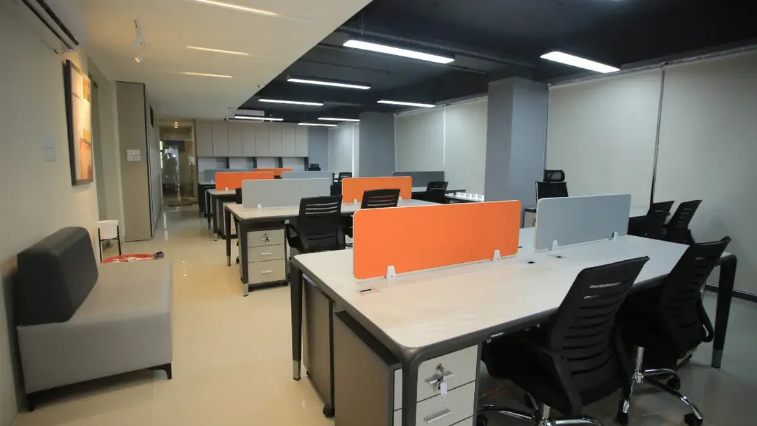 Modern commercial office workspace featuring ergonomic furniture and efficient office space planning in New Jersey.