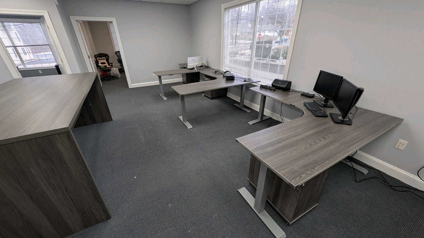 New Sit Stand L-Shape Desk Commercial Furniture Resource 