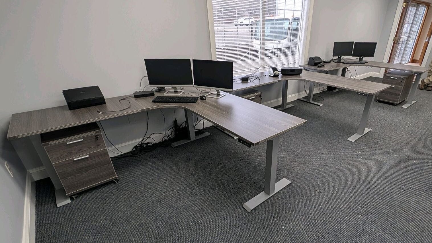 New Sit Stand L-Shape Desk Commercial Furniture Resource 