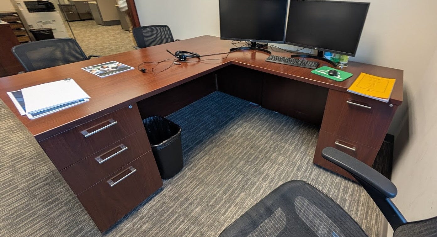 Used L Shaped Desk Commercial Furniture Resource 